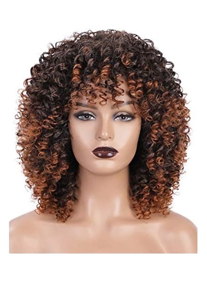 ELIM Short Curly Wig Black/Brown 10inch 