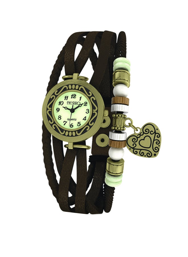 Women's Leather Vintage Watch - 27 mm - Brown - Image 1