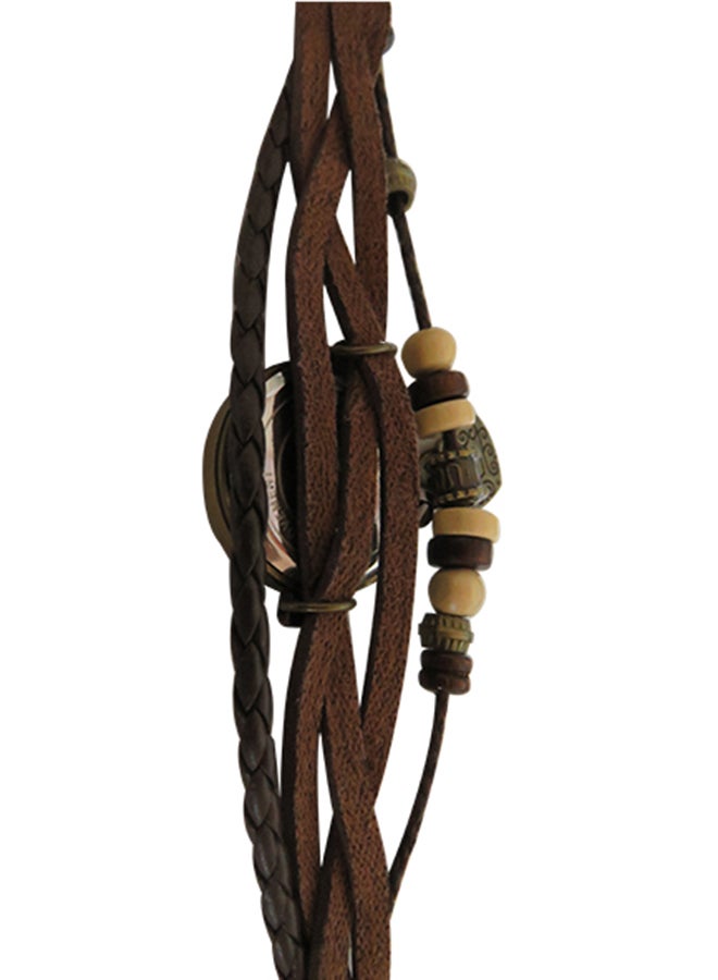 Women's Leather Vintage Watch - 27 mm - Brown - Image 2