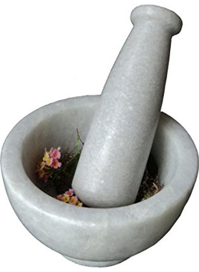 ماركة غير محددة - طقم هاون ومدقة من الحجر الطبيعي رمادي 5بوصة - Image 1