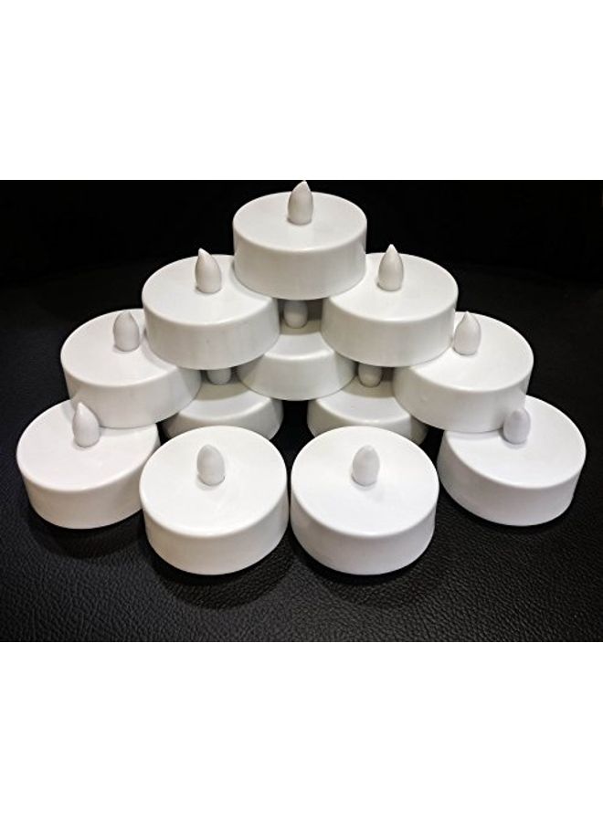 12-Piece Flameless LED Tea Light Candles White - Image 1