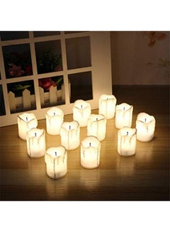 Generic 12-Pieces LED Battery Operated Pillar Candle Warm White  - Image 2