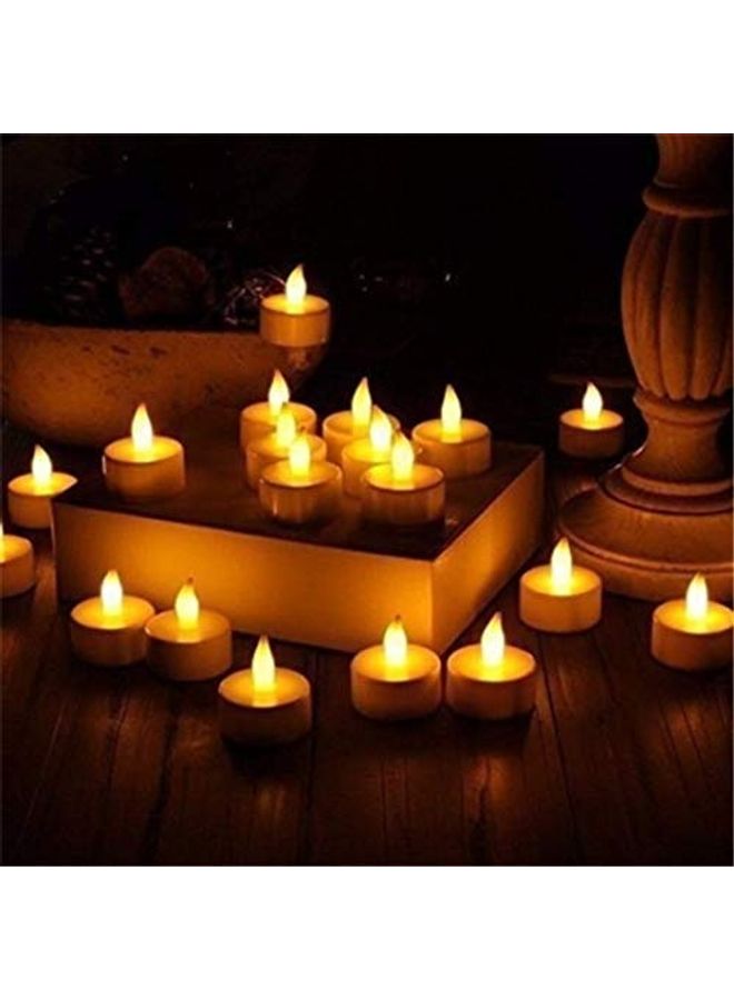 طقم مكون من 12 شمعة تي لايت LED بدون دخان ولا لهب أبيض 3سم - Image 4