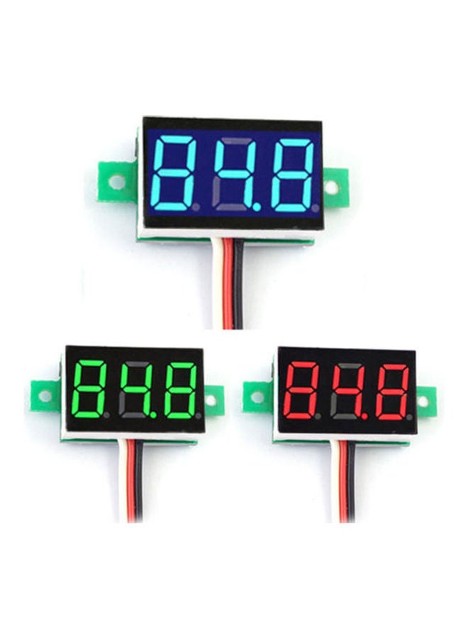 فولتميتر بشاشة عرض رقمية بإضاءة LED من 3 قطع متعدد الألوان  - Image 2