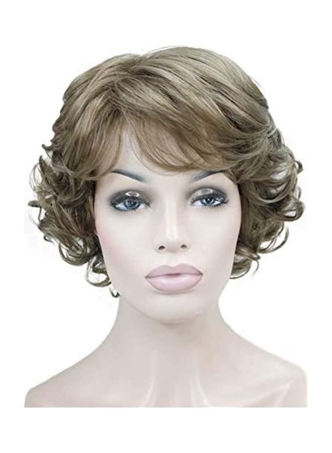 Short Curly Wig Gold 14inch