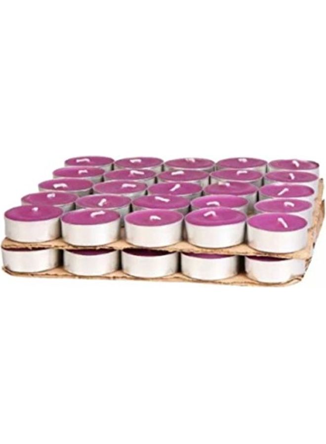 50 قطع من طقم شموع تي لايت معطرة عديمة الرائحة أرجواني