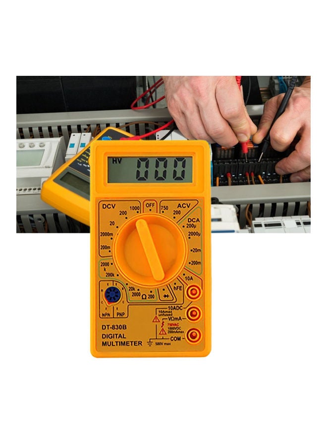 Digital Multimeter With Test Leads Yellow/Black