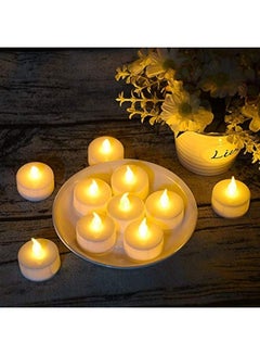 ماركة غير محددة طقم مكون من 10 شموع تي لايت LED بدون لهب أصفر  - Image 2