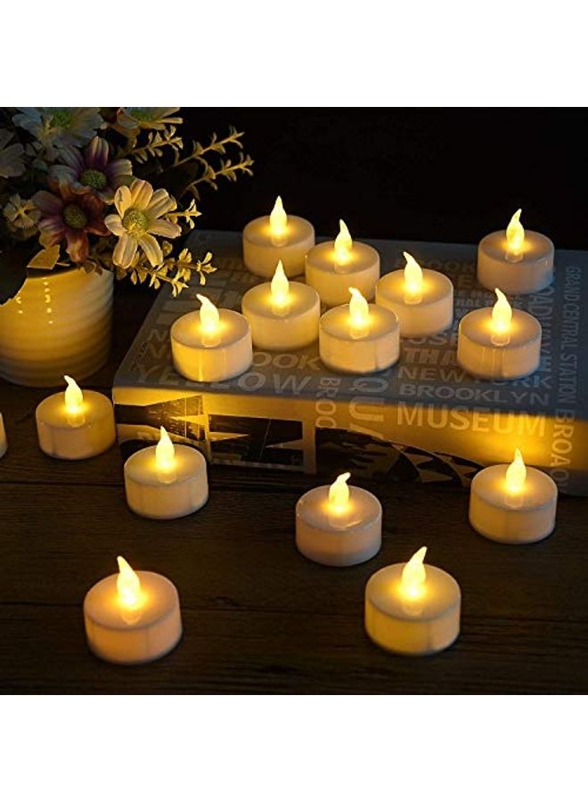 ماركة غير محددة طقم مكون من 10 شموع تي لايت LED بدون لهب أصفر  - Image 1