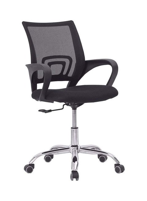 Wheeled Mesh Chair Black/Silver 40x130x45cm