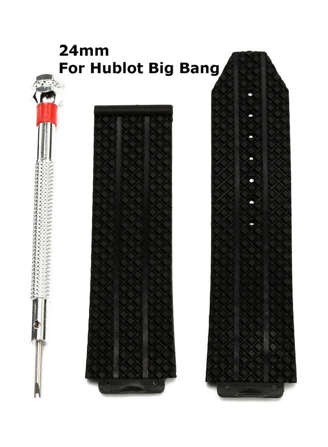 Generic - Hublot Big Bang's Replacement Strap Black/Silver - Image 1