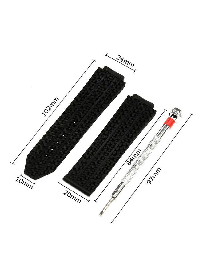 Generic - Hublot Big Bang's Replacement Strap Black/Silver - Image 1