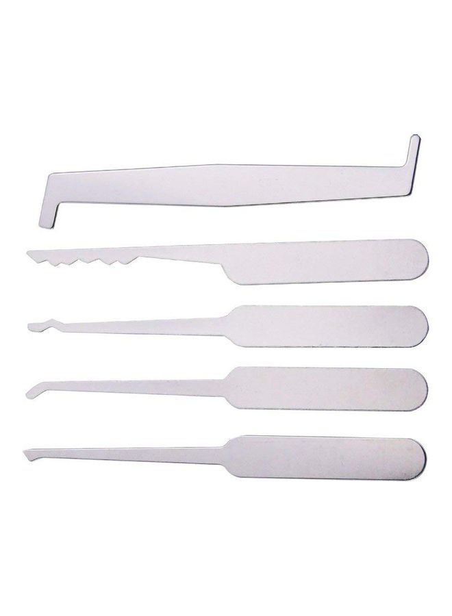 5-Piece Locksmith Unlock Tool Set Silver/Blue  - Image 2
