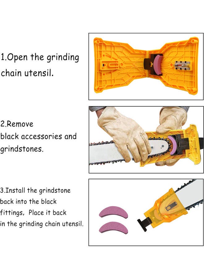 Generic Chain Saw Sharpening Tool With Sand Yellow/Black/Pink  - Image 4