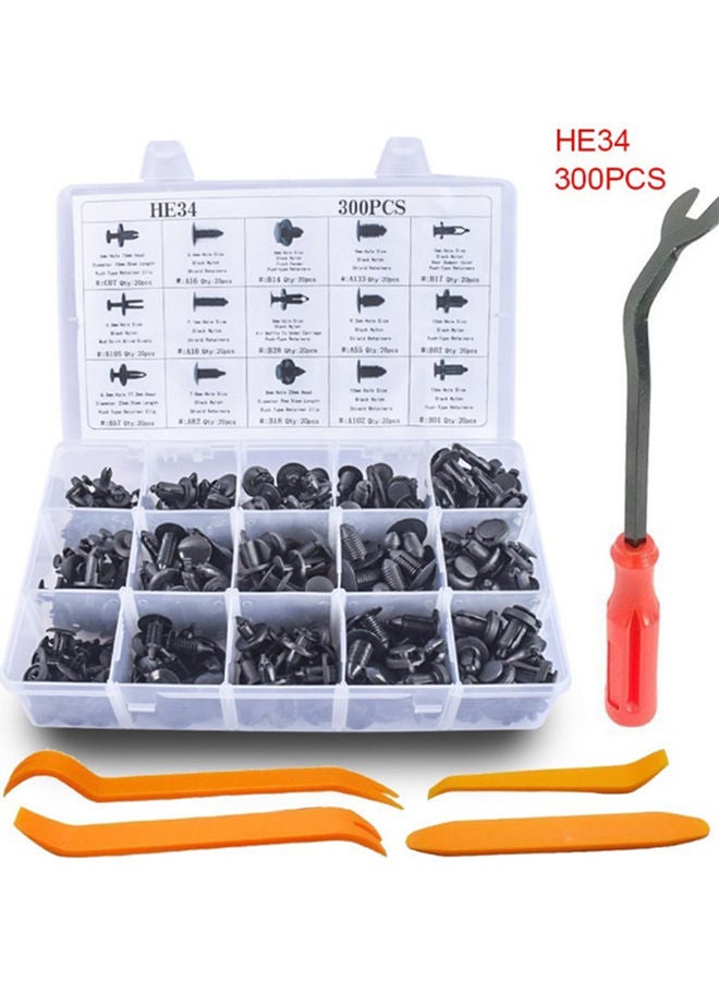 300-Piece Bumper Buckle Set Black/Orange - Image 3