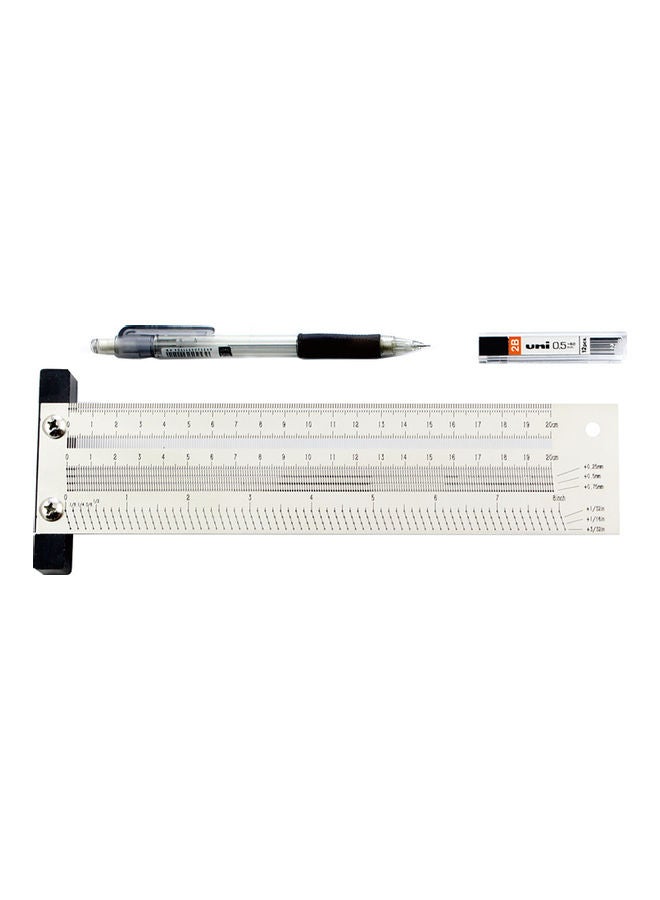 Carpenter's Measuring Tool And Mechanical Pencil Silver  - Image 1