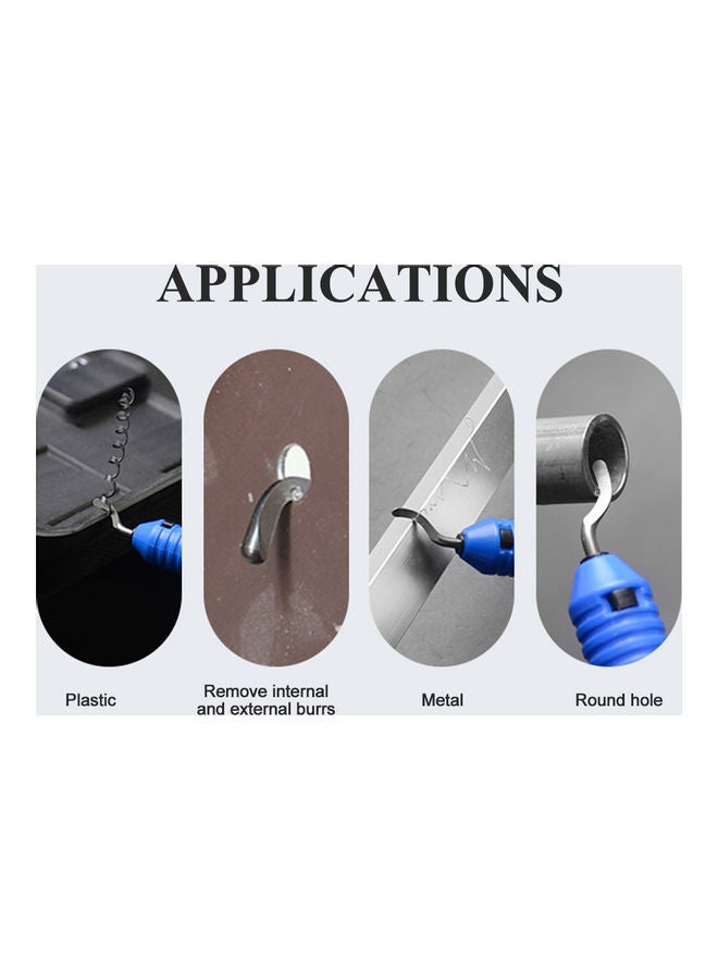 10-Piece Metal Deburring Tool Set Silver  - Image 5