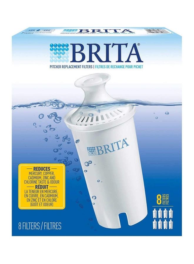 BRITA - 8-Piece Pitcher Replacement Filters White 8inch - Image 1