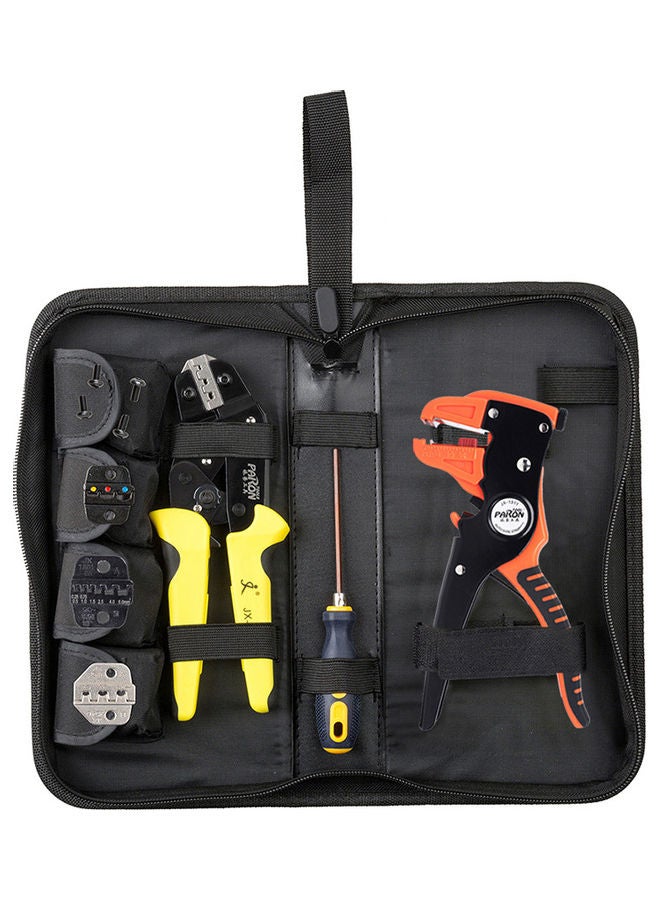Generic 12-Piece Crimping Plier Set With Bag Black/Orange/Yellow  - Image 1
