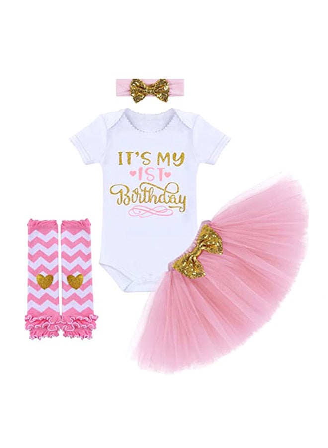 First Birthday Party Baby Girl Dress Pink  - Image 1