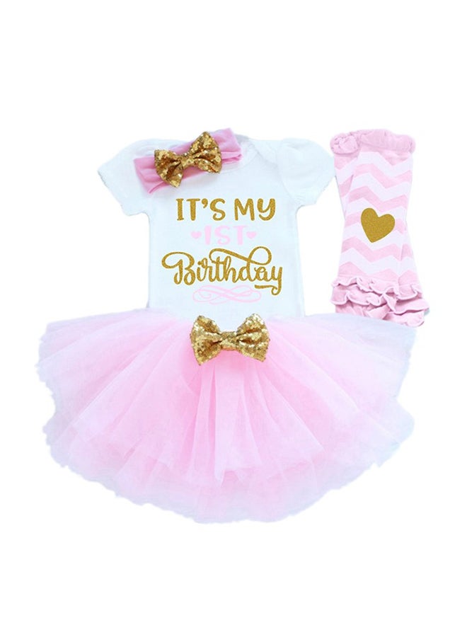 First Birthday Party Baby Girl Dress Pink  - Image 5