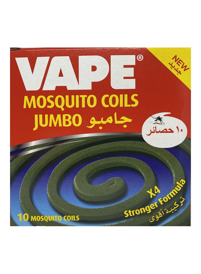 VAPE - 10-Piece Mosquito Repellent Jumbo Spiral Coil Set Green - Image 1