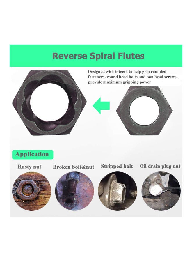 11-Pieces Of Impact Bolt Nut Remover Set black 15.00*3.00*10.00cm - Image 5