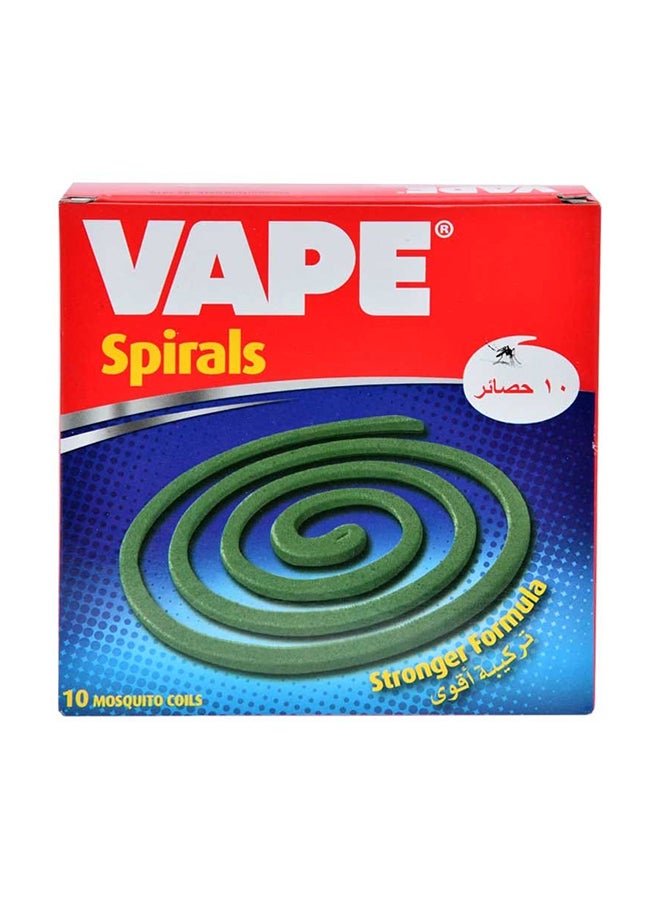 VAPE - 10-Piece Mosquito Repellent Spiral Coils Green 10grams - Image 1