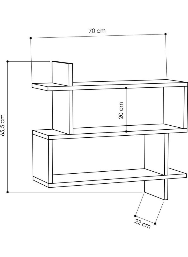 Retro Two Open Shelves And Two Storage Units With Two Closed Shelves TV Stand White/Black 110X43X37cm - Image 3