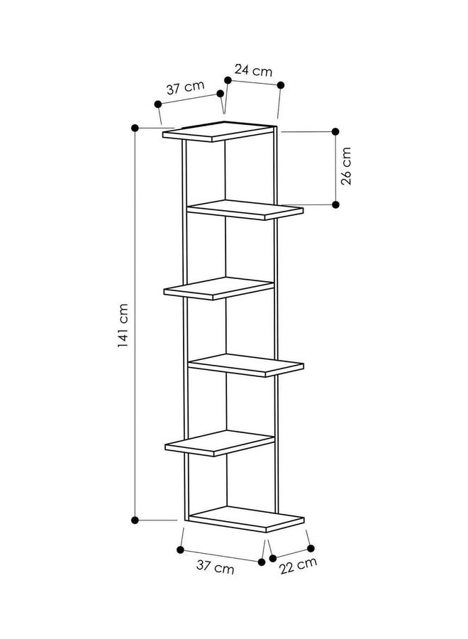 Retro 3-Tier Modern Desk White/Natural 140X75X60cm - Image 3