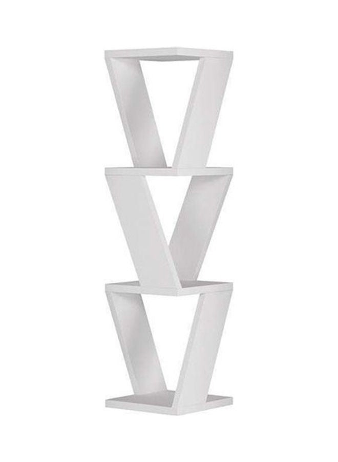 Retro Modern Corner Wall Shelf White 22X85X22cm  - Image 1