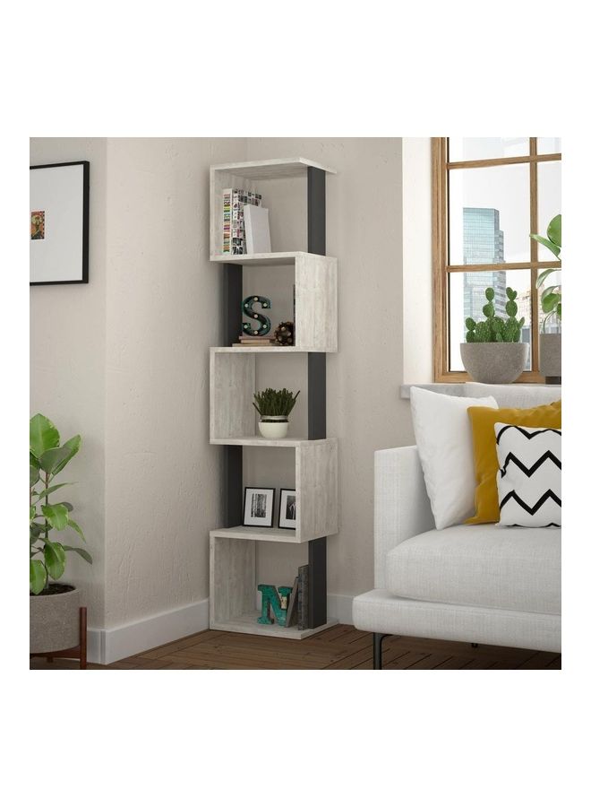 Retro Modern Geometric Shelf Natural/White/Black 35X161X30  - Image 2