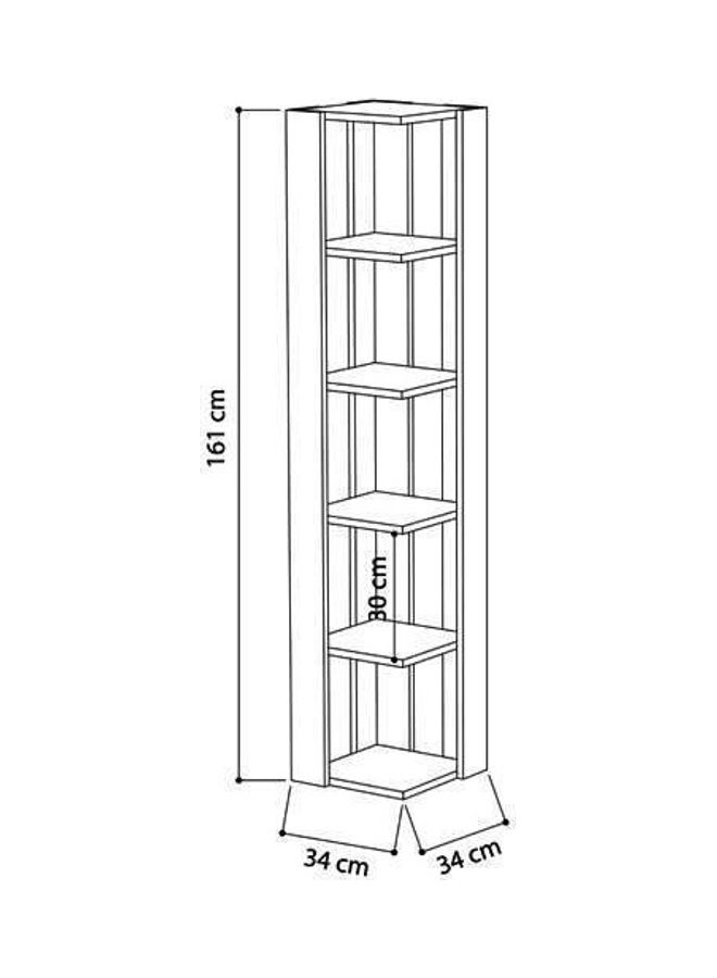 Retro Modern Geometric Shelf Natural/White/Black 35X161X30  - Image 3