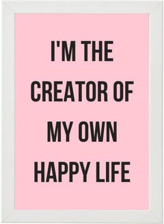 Quote Printed Poster With Frame Pink/Black 21x30cm - v1612098742/N44083663A_1