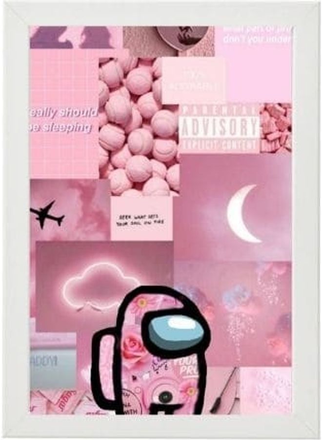 Wooden Framed Printed Poster Multicolour 21x30cm