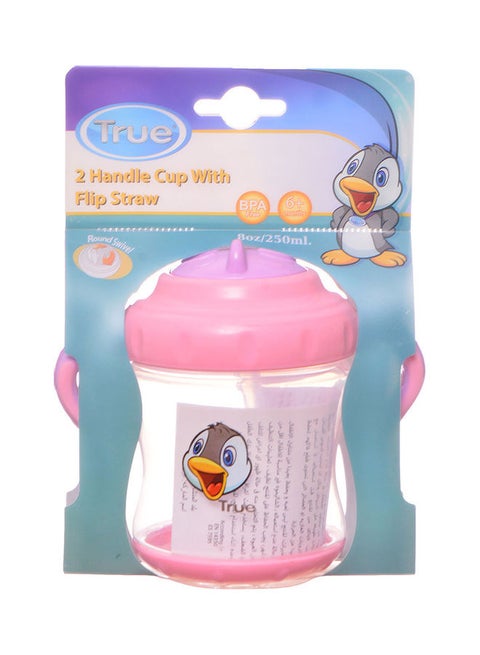 2 Handle Cup with Flip Straw