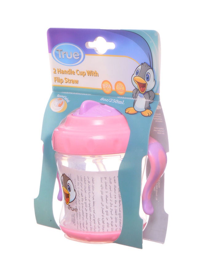 2 Handle Cup with Flip Straw