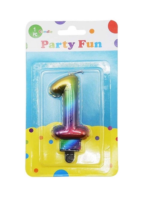 Metallic Rainbow Number 1 Candle 3inch