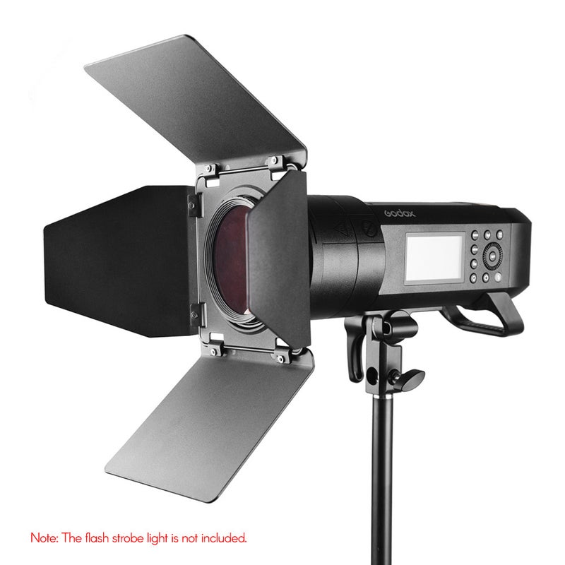 Godox BD08 Barn Door & Honeycomb Grid & 4 Color Gel Filters Kit (Red Yellow Blue Green) for Outdoor Flash Strobe Light Monolight Speedlites multicolour - Image 4