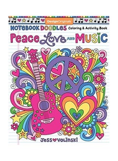 Notebook Doodles Peace, Love, and Music: Colouring & Activity Book Paperback English by Jess Volinski - 42309 