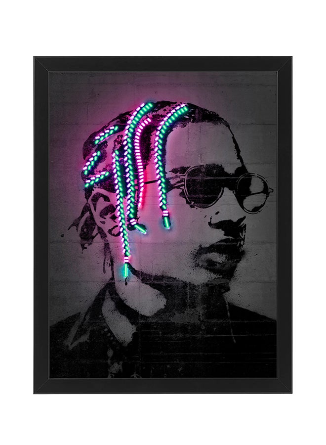 Boomah Accessories - ASAP Rocky Neon Wall Decor Poster With Frame Multicolour 30x40cm - Image 1
