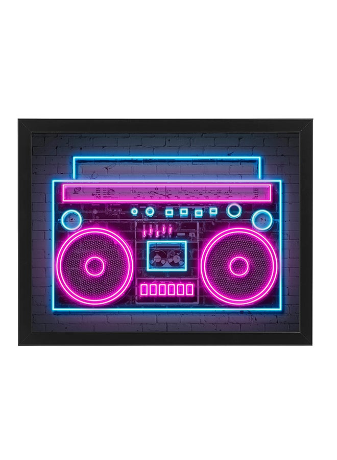 Boomah Accessories Boom Box Neon Wall Decor Poster With Frame Multicolour 30x40cm