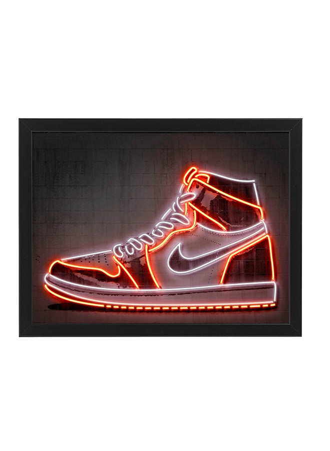 Boomah Accessories Jordan Sneaker Neon Wall Decor Poster With Frame Multicolour 30x40cm