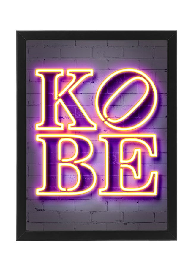 Kobe Neon Wall Decor Poster With Frame Multicolour 30x40cm - v1612164888/N43125753A_1