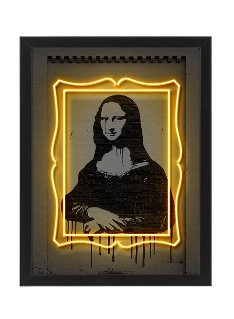 Monalisa Neon Wall Decor Poster With Frame Multicolour 30x40cm