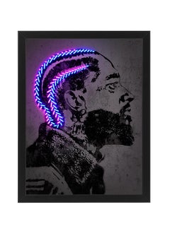 Boomah Accessories Nipsey Hussle Neon Wall Decor Poster With Frame Multicolour 30x40cm 