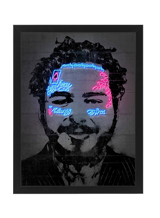 Boomah Accessories Post Malone Neon Wall Decor Poster With Frame Multicolour 30x40cm 