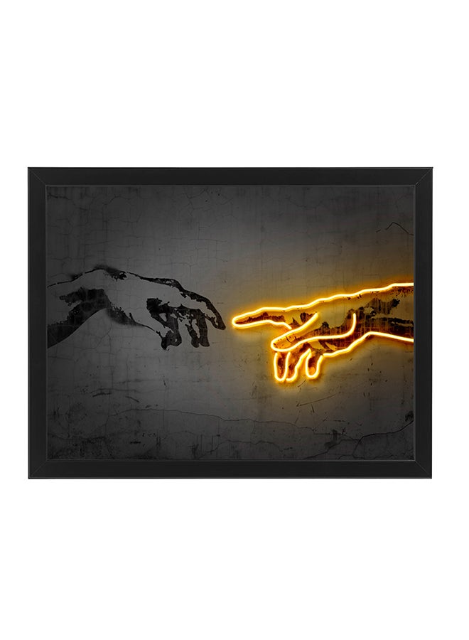 Boomah Accessories The Creation By Michelangelo Neon Wall Decor Poster With Frame Multicolour 30x40cm