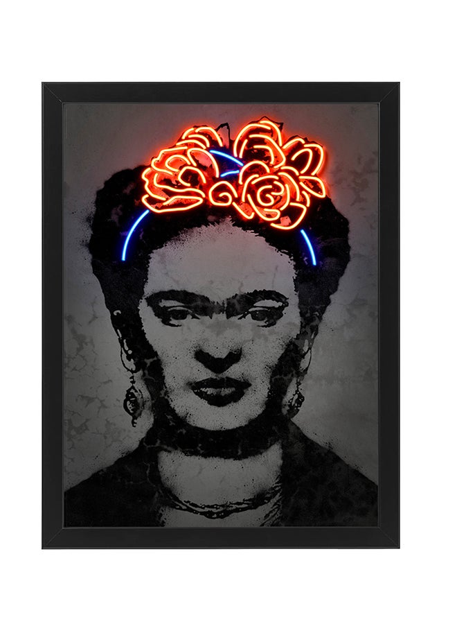 Boomah Accessories Frida Kahlo Neon Wall Decor Poster With Frame Multicolour 50x40cm