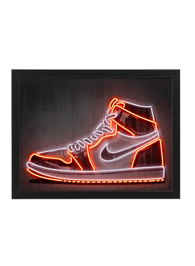 Boomah Accessories Jordan Sneaker Neon Wall Decor Poster With Frame Multicolour 50x40cm